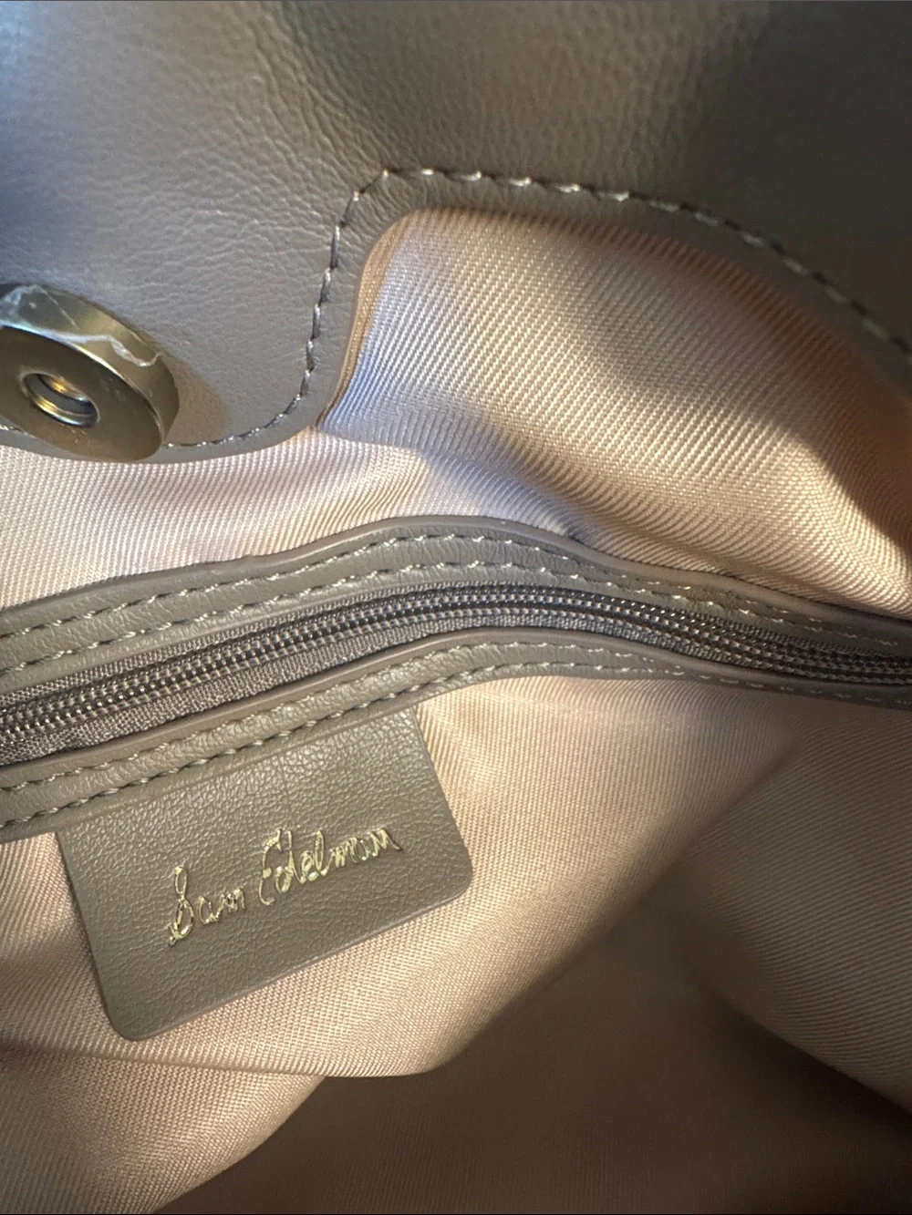 SAM EDELMAN Quilted Taupe Tote Bag